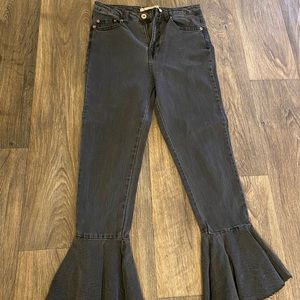 Black flare jeans